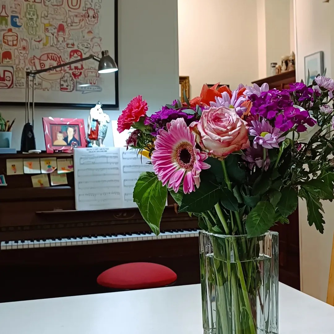 Vista dello studio di pianoforte a Roma attrezzato per lezioni individuali